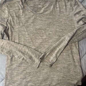 Danskin Gray Marled V-Neck Active Top
